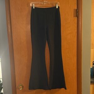 American Eagle Outfitters Dark Gey Ribbed Flare Pants